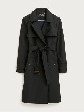 J. Crew Black Icon Hooded Belted Trench Coat Size 4 NWT Classic Luxury